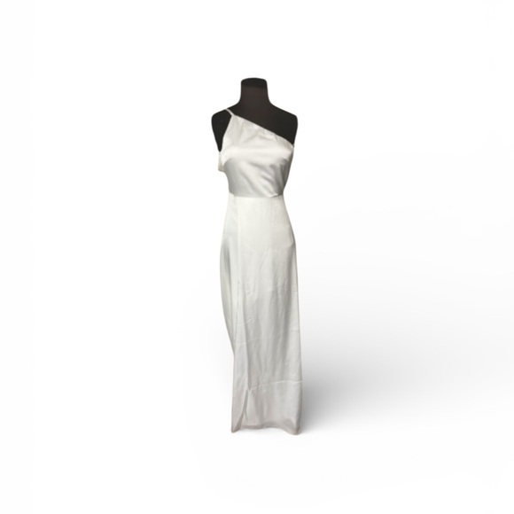 Show Me Your Mumu One Shoulder Maxi Dress XXS White Bridesmaid Wedding Gown NWT - Picture 2 of 6